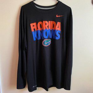 Nike Swoosh Dri Fit Florida Knows Logo Long Sleeve Tee Shirt